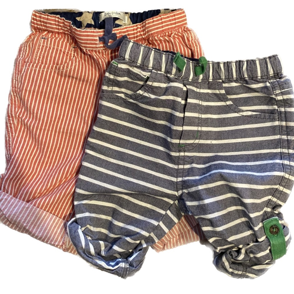 2 pairs of Baby Boden 12-18 month pants. Covert to shorts via design feature.